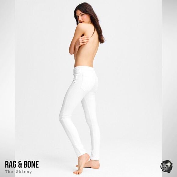 RAG & BONE THE SKINNY - SLIM FIT JEAN IN BRIGHT WHITE NWT STRETCH SUMMER WEEKEND - Picture 1 of 12